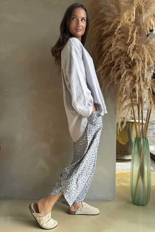 Laurie Cushion Cotton Blouse Smoke